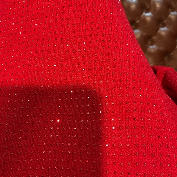 St. John Evening Marie Gray Vintage Red Bling Cocktail Christmas Dress Party 6 - Picture 4 of 8